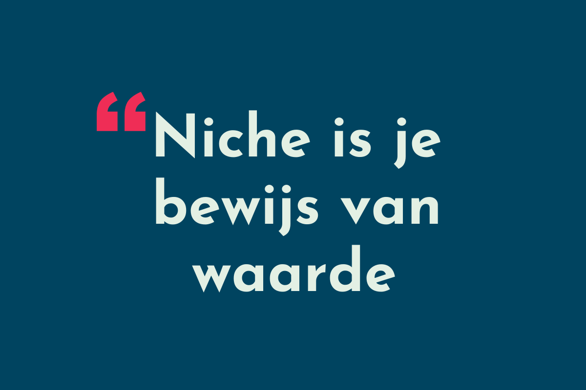 Niche is je bewijs van waarde
